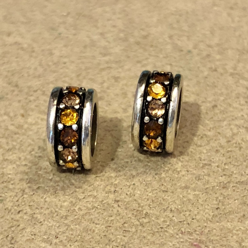 🆕Listing! Brighton Crystal Voyage Spacers Topaz Thin Gold-brown crystals Retired